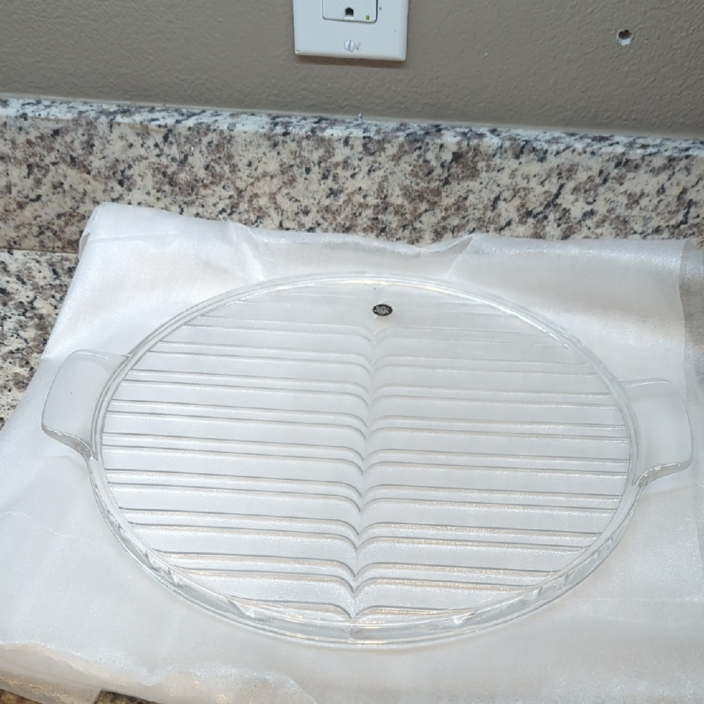 Rosenthal Transparent Glass Ribbed Platter